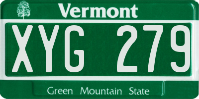 VT license plate XYG279
