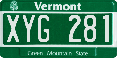 VT license plate XYG281