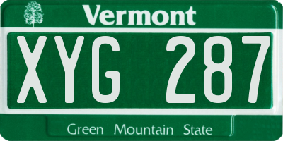 VT license plate XYG287