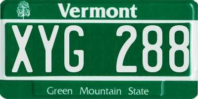 VT license plate XYG288