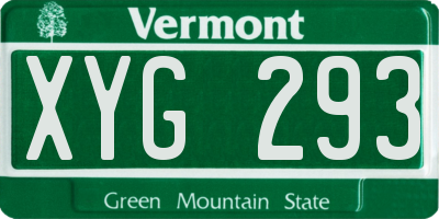 VT license plate XYG293