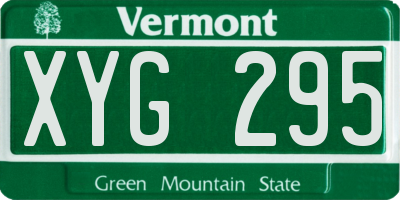 VT license plate XYG295