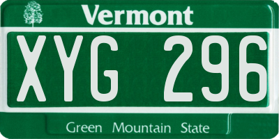 VT license plate XYG296