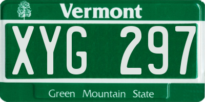 VT license plate XYG297