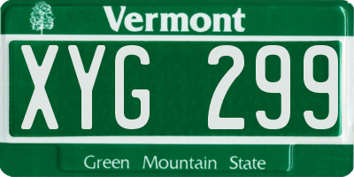 VT license plate XYG299