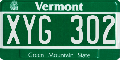 VT license plate XYG302