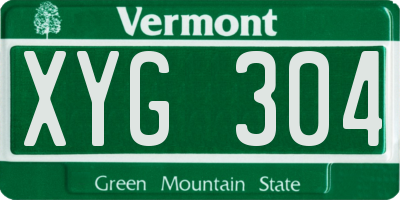 VT license plate XYG304