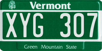 VT license plate XYG307