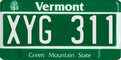 VT license plate XYG311