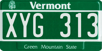 VT license plate XYG313