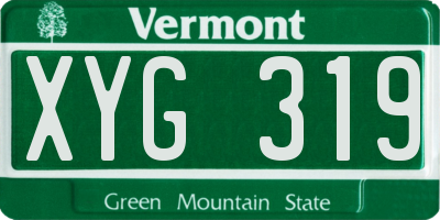 VT license plate XYG319