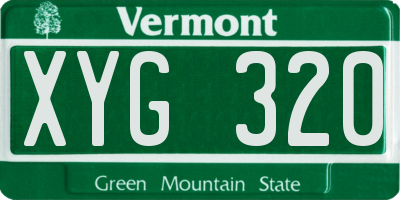 VT license plate XYG320