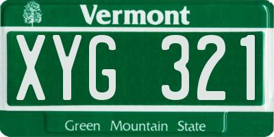 VT license plate XYG321