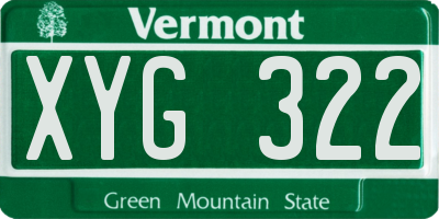 VT license plate XYG322