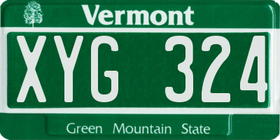 VT license plate XYG324