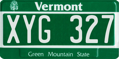 VT license plate XYG327