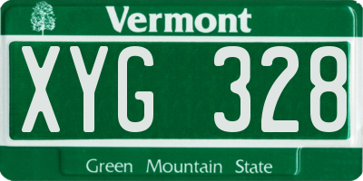VT license plate XYG328