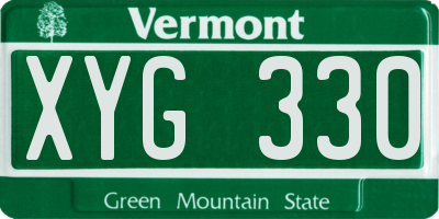 VT license plate XYG330