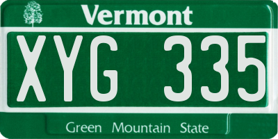 VT license plate XYG335