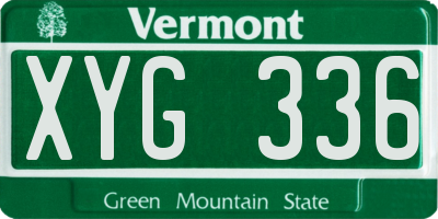 VT license plate XYG336