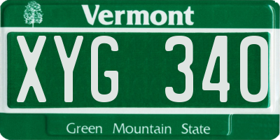 VT license plate XYG340