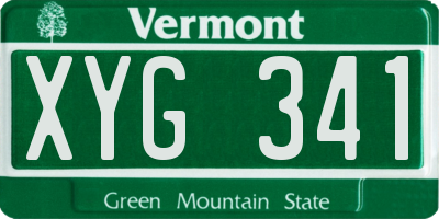 VT license plate XYG341