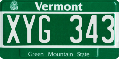 VT license plate XYG343