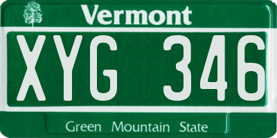 VT license plate XYG346