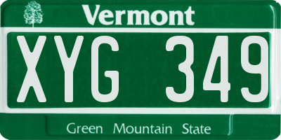 VT license plate XYG349