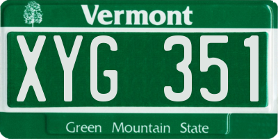 VT license plate XYG351