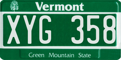 VT license plate XYG358