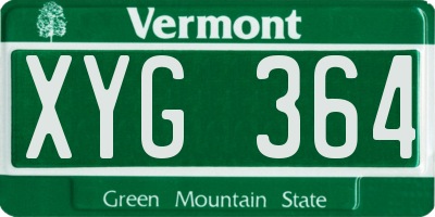 VT license plate XYG364