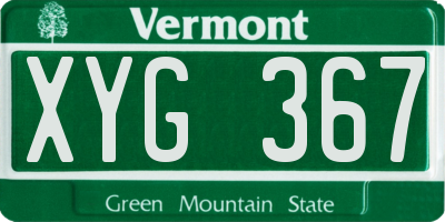 VT license plate XYG367