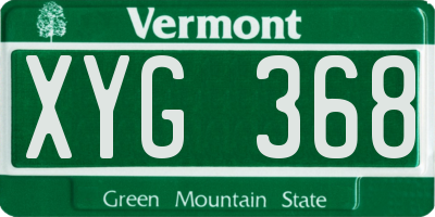 VT license plate XYG368