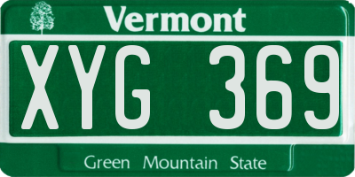VT license plate XYG369