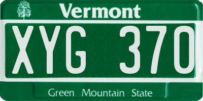 VT license plate XYG370