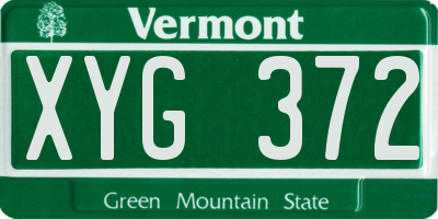 VT license plate XYG372