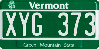 VT license plate XYG373