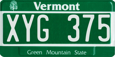 VT license plate XYG375