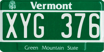 VT license plate XYG376