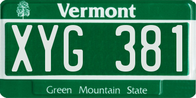 VT license plate XYG381