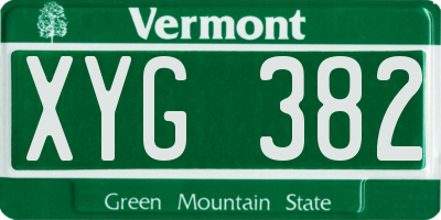 VT license plate XYG382