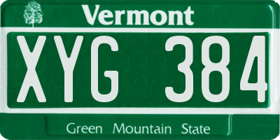 VT license plate XYG384