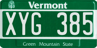 VT license plate XYG385