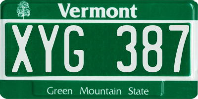 VT license plate XYG387