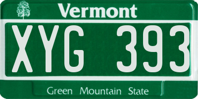 VT license plate XYG393
