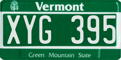 VT license plate XYG395