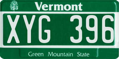 VT license plate XYG396