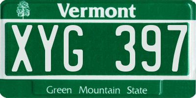 VT license plate XYG397