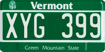 VT license plate XYG399